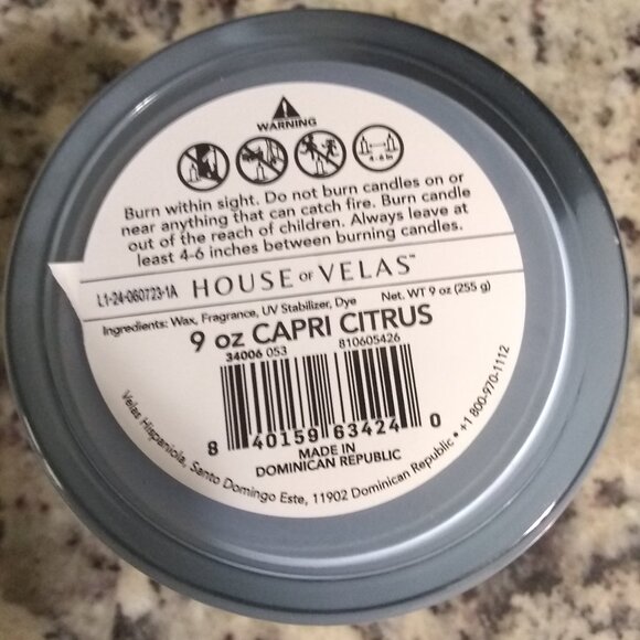 Capri Citrus Candle-90z, with Lid, New without Price tag - Picture 2 of 5